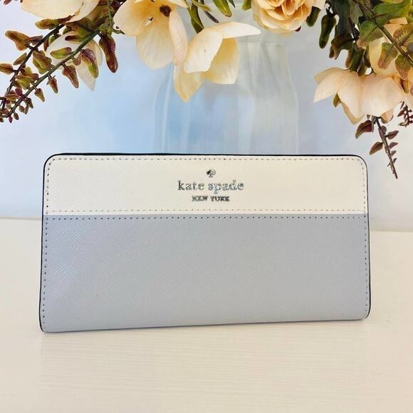 Kate Spade Madison Large Slim Bifold Wallet grey - Picture 1 of 4